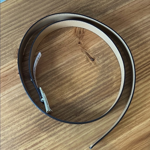 Kate Spade Black and Gold Stitched Edged Leather Belt with Classic Design Size L main image 4